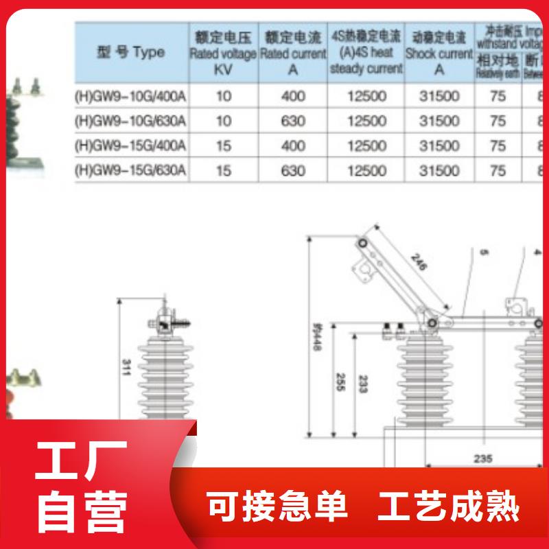 GW9-12KV/200A户外高压交流隔离开关【】厂家直销省心省钱