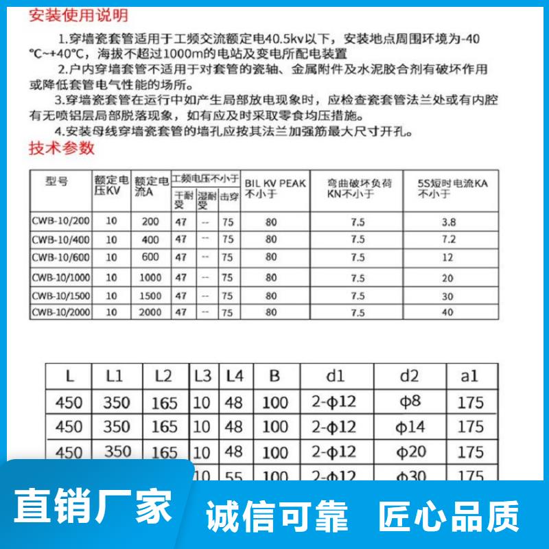 交流穿墙套管,AC10KV,陶瓷,630A,无CT,铝拒绝差价