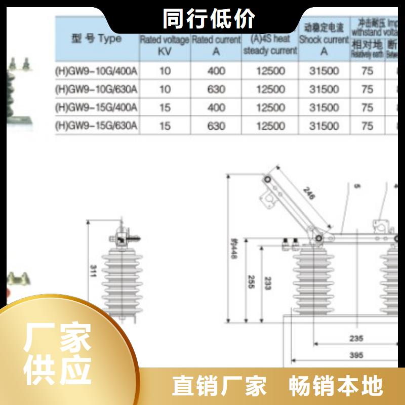 高压隔离开关*GW9-15G/400厂家供应.匠心工艺